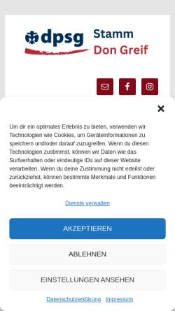 Vorschau der mobilen Webseite www.dongreif.de, DPSG Stamm Don Greif, Mainz