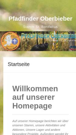 Vorschau der mobilen Webseite pfadfinder-oberbieber.de, DPSG Stamm St. Bonifatius, Oberbieber