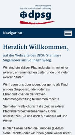 Vorschau der mobilen Webseite www.pfadfinder-weeg.de, DPSG - Stamm Sugambrer, Solingen Weeg