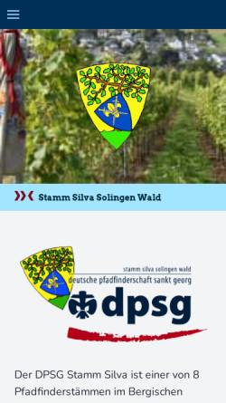 Vorschau der mobilen Webseite www.stammsilva.de, DPSG - Stamm Silva, Solingen-Wald