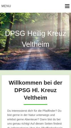 Vorschau der mobilen Webseite www.pfadfinder-veltheim.de, DPSG Stamm Heilig Kreuz, Veltheim