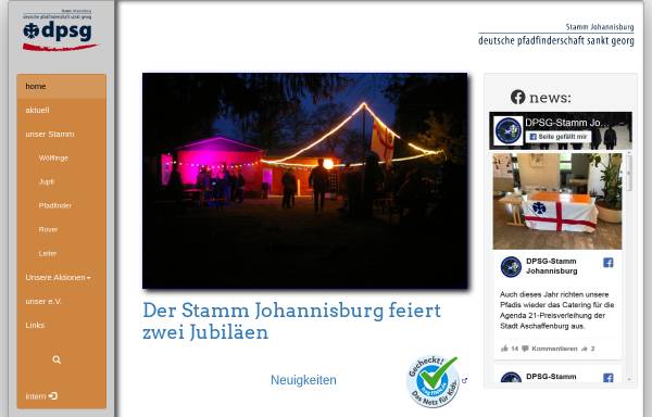 Vorschau von www.stamm-johannisburg.de, DPSG Stamm Johannisburg, Aschaffenburg