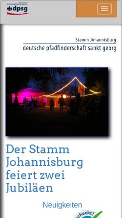 Vorschau der mobilen Webseite www.stamm-johannisburg.de, DPSG Stamm Johannisburg, Aschaffenburg