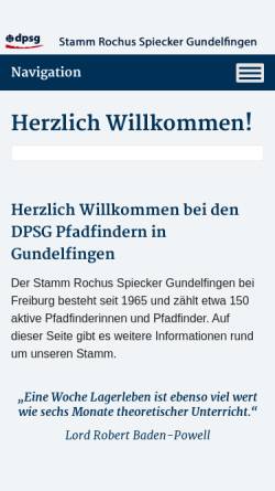 Vorschau der mobilen Webseite www.dpsg-gundelfingen.de, DPSG Stamm Rochus Spiecker