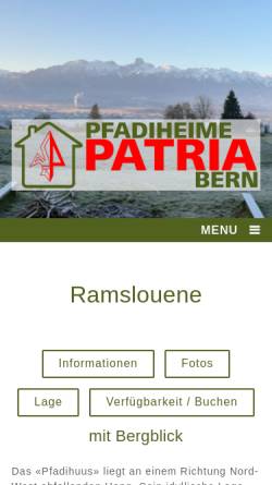 Vorschau der mobilen Webseite www.ramslouene.ch, Pfadihaus Ramslouene