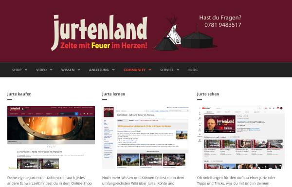 Vorschau von www.jurtenland.de, Jurtenland
