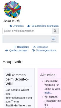 Vorschau der mobilen Webseite www.scout-o-wiki.de, Scout-o-Wiki