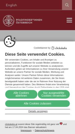 Vorschau der mobilen Webseite www.ppoe.at, Pfadfinder und Pfadfinderinnen Österreichs