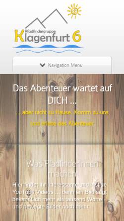Vorschau der mobilen Webseite www.pfadfinder-klagenfurt-6.at, Pfadfindergruppe Klagenfurt 6