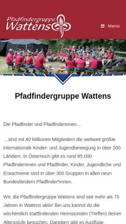 Vorschau der mobilen Webseite www.pfadfinder-wattens.at, Pfadfindergruppe Wattens
