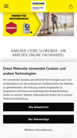 Vorschau der mobilen Webseite www.kaerchershop-schreiber.de, Kärcher-Shop & Service - Dipl. Ing. Ulrich Schreiber