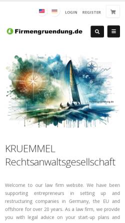Vorschau der mobilen Webseite www.firmengruendung.de, Limited Partner - Krümmel und Kollegen