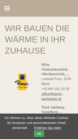 Vorschau der mobilen Webseite www.kamin-kachelofen.at, Heisse Öfen - Leopold Punz