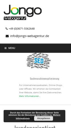 Vorschau der mobilen Webseite www.jongo-webagentur.de, Jongo WebAgentur GbR