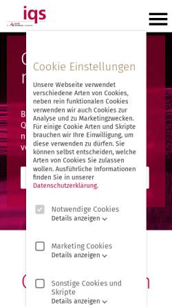 Vorschau der mobilen Webseite www.iqs.de, Iqs Software GmbH