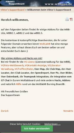 Vorschau der mobilen Webseite v-gn.de, Viktor's Supportboard