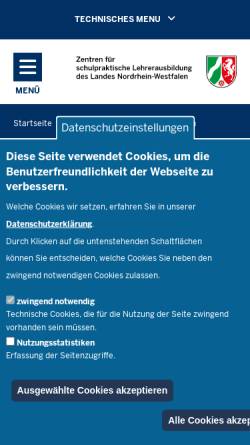 Vorschau der mobilen Webseite www.zfsl-aachen.nrw.de, Zentrum für schulpraktische Lehrerausbildung Aachen