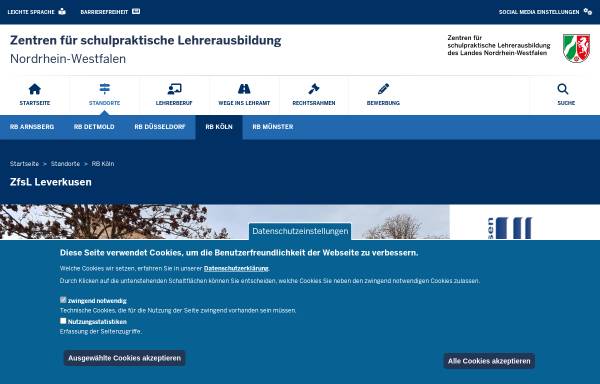Vorschau von www.zfsl-leverkusen.nrw.de, Zentrum für schulpraktische Lehrerausbildung Leverkusen