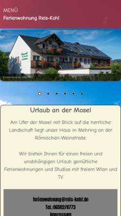 Vorschau der mobilen Webseite reis-kohl.de, Winzerhof F.-J. Reis-Kohl