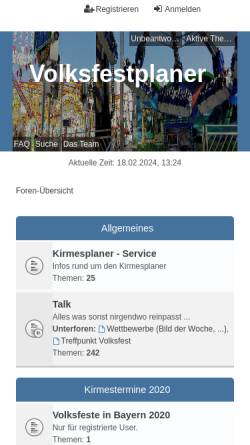 Vorschau der mobilen Webseite www.kirmesplaner.de, Kirmesplaner