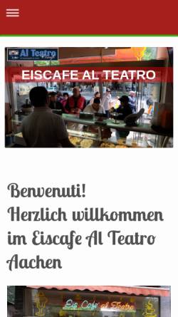 Vorschau der mobilen Webseite www.eiscafe-alteatro-aachen.de, Eiscafe Al Teatro