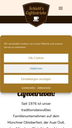 Vorschau der mobilen Webseite schiebls-cafebetriebe.de, Schiebl`s Cafebetriebe - Valerie und Thomas Schiebl