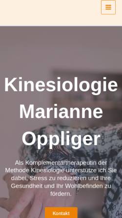 Vorschau der mobilen Webseite www.kinesiologie-oppliger.ch, Kinesiologie Marianne Oppliger