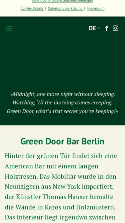 Vorschau der mobilen Webseite www.greendoor.de, Green Door Cocktail Bar