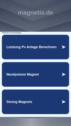 Vorschau der mobilen Webseite www.magnetis.de, Magnetis