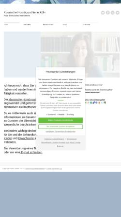 Vorschau der mobilen Webseite www.koelnhomoeopathie.de, Praxis für Klassische Homoeopathie Bettina Jaeker