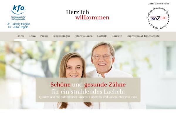 Vorschau von www.hegele-kfo.de, Dr. Ludwig Hegele, Fachzahnarzt für Kieferorthopädie