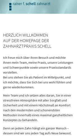 Vorschau der mobilen Webseite www.zahnarzt-schell.de, Praxis Rainer F. Schell