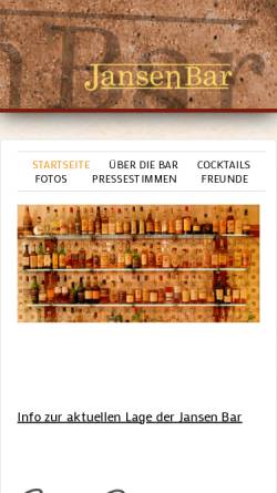Vorschau der mobilen Webseite www.jansenbar.de, Jansen Bar - Cocktailbar