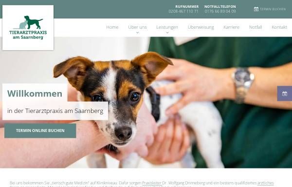 Vorschau von www.tierarztpraxis-am-saarnberg.de, IVC Evidensia Tierarztpraxis am Saarnberg - Dr. Wolfang Drinneberg