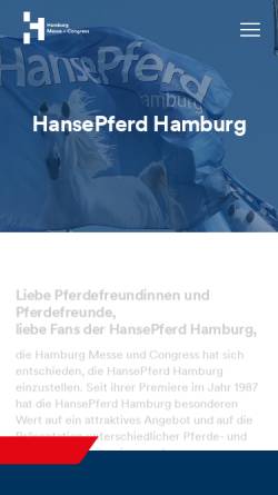 Vorschau der mobilen Webseite hansepferd.de, Hansepferd Hamburg