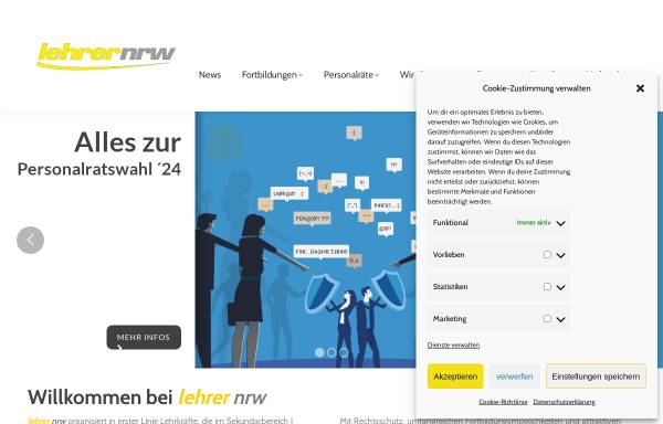 Vorschau von www.lehrernrw.de, lehrer nrw - Verband für den Sekundarbereich