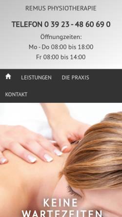 Vorschau der mobilen Webseite www.physiotherapie-in-zerbst.de, Tatjana Remus