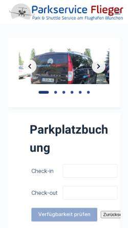 Vorschau der mobilen Webseite parkservice-flieger.de, Parkservice Flieger