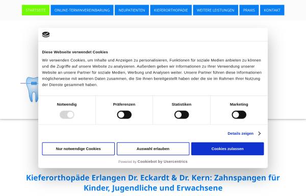 Vorschau von www.kieferorthopaedie-erlangen-herzogenaurach.de, Kieferorthopädie Erlangen Dr. Eckardt und Dr. Kern