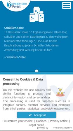 Vorschau der mobilen Webseite www.schuessler-salze-portal.de, Schüßler Salze Portal