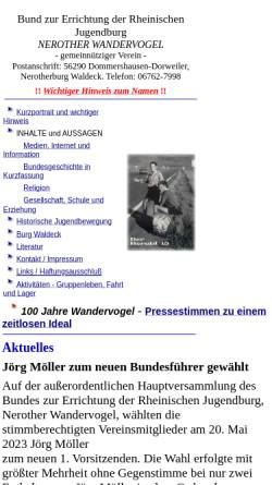Vorschau der mobilen Webseite www.nerother-wandervogel.de, NWV Nerother Wandervogel