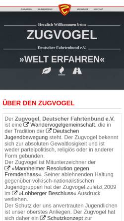 Vorschau der mobilen Webseite www.zugvogel.org, Zugvogel Deutscher Fahrtenbund