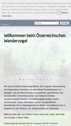 Vorschau der mobilen Webseite www.wandervogel.at, Österreichischer Wandervogel