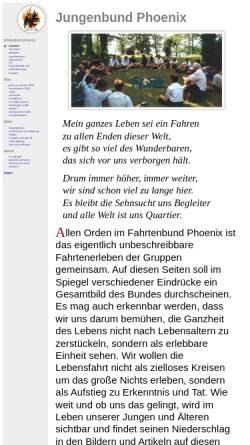 Vorschau der mobilen Webseite www.jungenbund-phoenix.de, Jungenbund Phoenix
