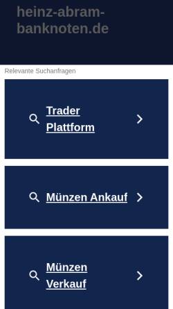 Vorschau der mobilen Webseite www.heinz-abram-banknoten.de, Heinz Abram & Partner GbR