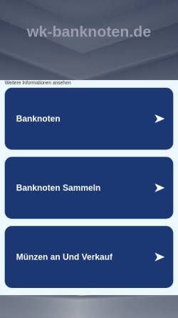 Vorschau der mobilen Webseite www.wk-banknoten.de, WK-Banknoten, Wolfgang Kloss