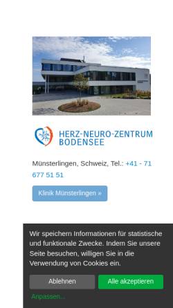 Vorschau der mobilen Webseite www.herz-zentrum.com, Herzzentrum Bodensee