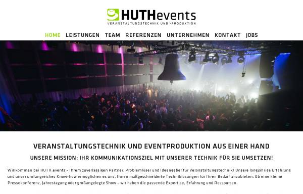 Vorschau von www.huthevents.de, HUTHevents Veranstaltungstechnik und -produktion
