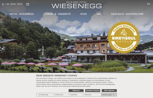 Vorschau von www.hotel-wiesenegg.at, Ski & Bike Hotel Wiesenegg