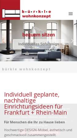 Vorschau der mobilen Webseite www.buerkle-wohnkonzept.de, Bürkle Wohnkonzept GmbH, Einrichtungshaus